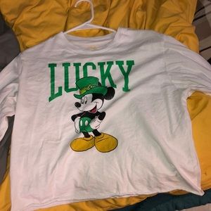 Medium long sleeve Mickey Mouse cropped shirt